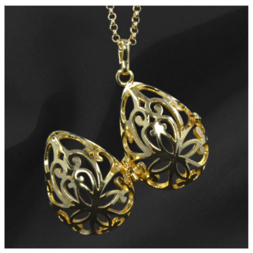 Egg Shaped Gold Pendant Open