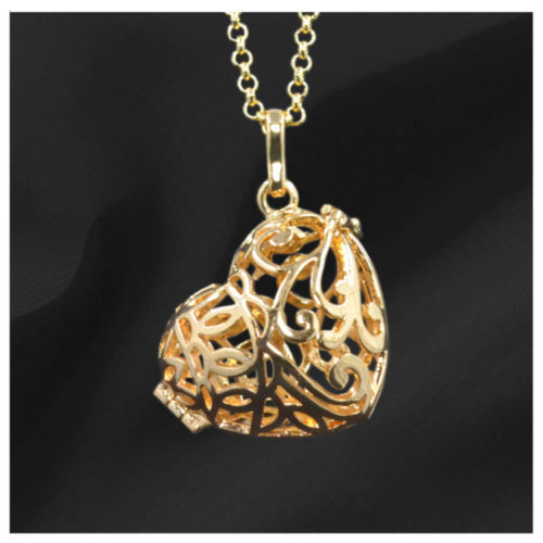 Heart Shaped Gold Gem Pendant