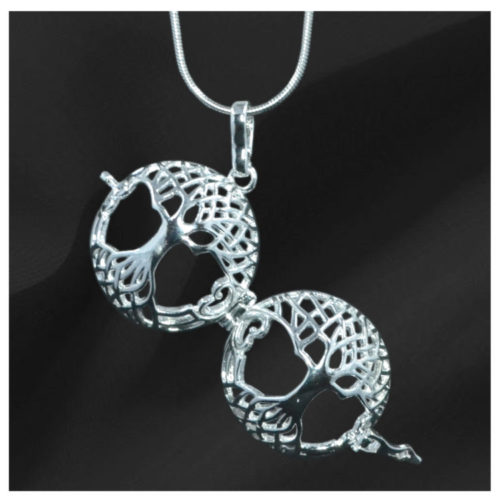 Silver Design Gem Pendant open
