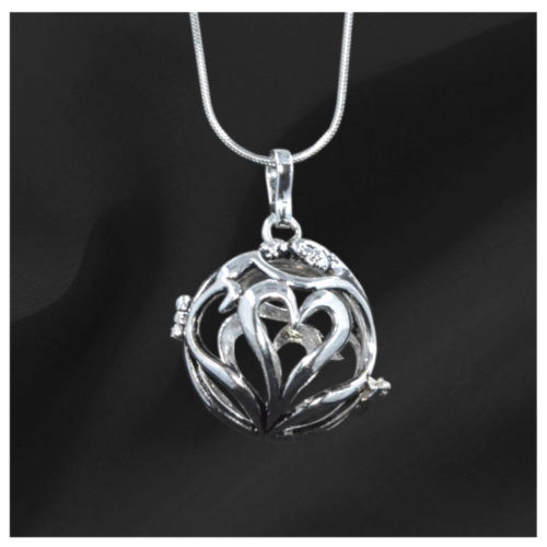 Silver Inner Heart Gem Pendant