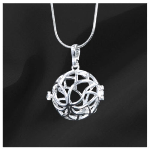 floral silver Gem Pendant